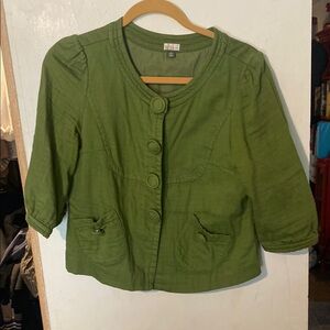 Anthropologie Green Blazer with Relaxed Silhouette